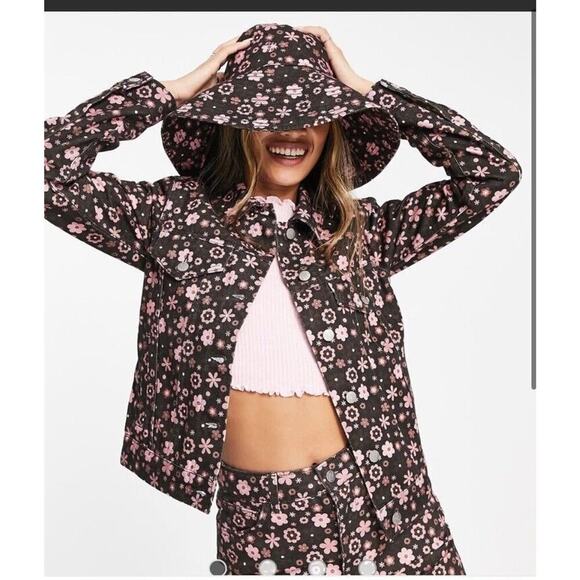 ASOS Reclaimed Vintage Floral Jean Jacket Size 10 - Picture 1 of 5